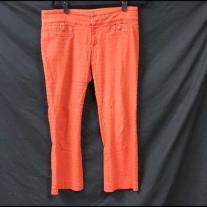 Anthro Cartonnier Orange Charlie Crop Flare Pants